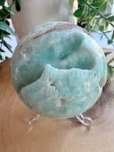 Load image into Gallery viewer, Blue Aragonite Sphere 6.8cm with Stand
