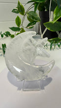 Load image into Gallery viewer, Clear Quartz Moon and Star Carving
