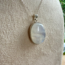 Load image into Gallery viewer, Moonstone Oval Necklace in 925 Silver with 18” Silver Trace Chain
