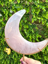 Load image into Gallery viewer, Rose Quartz Moon on Stand
