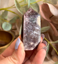 Load image into Gallery viewer, Lepidolite Mica Point|Tower|ConsciouslySourced|Crystal|Flashy
