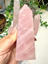 Load image into Gallery viewer, High Grade Rose Quartz Obelisk from Brazil|Crystal Tower|Ethically Sourced|Universal Love|Crystal Point|Natural Rose Quartz
