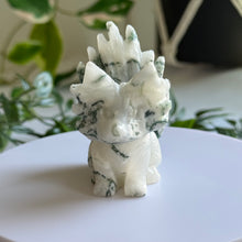 Load image into Gallery viewer, Hand Carved Moss Agate Nine Tail Fox
