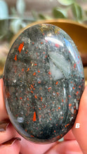 Load image into Gallery viewer, Bloodstone Palmstone|Consciously Sourced|Crystal Carving
