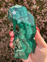 Load image into Gallery viewer, Malachite Slice and Stand
