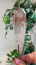 Load image into Gallery viewer, Natural Pink Lemurian Quartz on Custom Stand from Brazil
