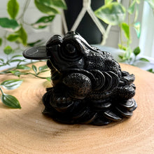Load image into Gallery viewer, Black Obsidian Money Frog|Toad
