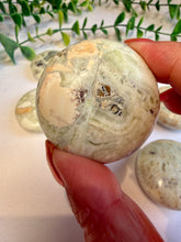 Load image into Gallery viewer, Green Maligano Jasper Round Palm Stones from Indonesia
