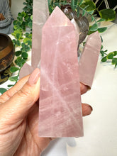 Load image into Gallery viewer, High Grade Rose Quartz Obelisk from Brazil|Crystal Tower|Ethically Sourced|Universal Love|Crystal Point|Natural Rose Quartz
