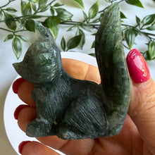 Load image into Gallery viewer, Hand Carved Moss Agate Nine Tail Fox

