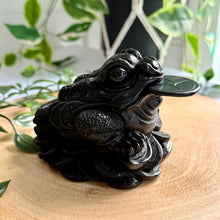 Load image into Gallery viewer, Black Obsidian Money Frog|Toad
