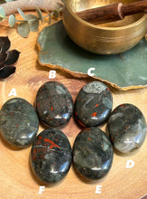 Load image into Gallery viewer, Bloodstone Palmstone|Consciously Sourced|Crystal Carving
