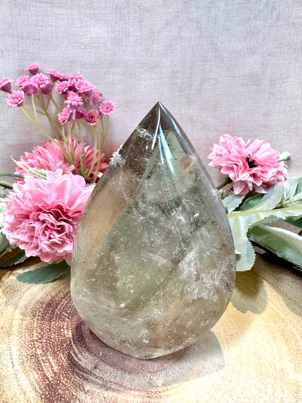 Smokey Quartz Flame from Brazil|High Quality|Consciously Sourced|Crystal Carving|Crystal Healing