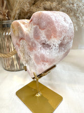 Load image into Gallery viewer, Pink Amethyst Heart on Custom Stand from Brazil|Consciously Sourced|Pink Amethyst Carving|Home Decor|Statement Crystals
