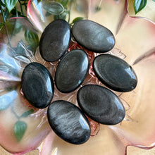 Load image into Gallery viewer, Silver Sheen Obsidian Palm Stones
