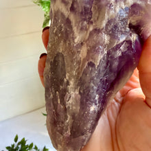 Load image into Gallery viewer, Chevron Amethyst Witches Hat from Zambia
