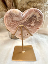 Load image into Gallery viewer, Pink Amethyst Heart on Custom Stand from Brazil|Consciously Sourced|Pink Amethyst Carving|Home Decor|Statement Crystals
