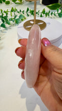 Load image into Gallery viewer, Rose Quartz Moon on Custom Gold Stand
