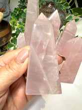 Load image into Gallery viewer, High Grade Rose Quartz Obelisk from Brazil|Crystal Tower|Ethically Sourced|Universal Love|Crystal Point|Natural Rose Quartz
