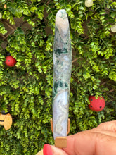 Load image into Gallery viewer, Moss Agate Moon on Stand
