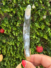 Load image into Gallery viewer, Moss Agate Moon on Stand
