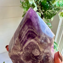 Load image into Gallery viewer, Chevron Amethyst Witches Hat from Zambia

