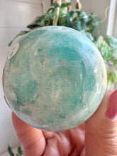 Load image into Gallery viewer, Blue Aragonite Sphere 6.8cm with Stand
