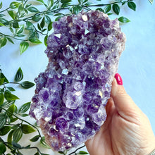 Load image into Gallery viewer, Stunning Amethyst Cluster on Pink Amethyst Matrix from Brazil with Custom Gold Stand
