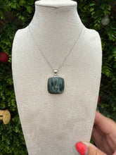 Load image into Gallery viewer, Seraphinite Square Necklace set in 925 Silver
