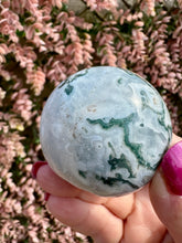 Load image into Gallery viewer, Moss Agate Sphere with stand|Natural Moss Agate|Crystal Sphere|Home Decor|Consciously Sourced
