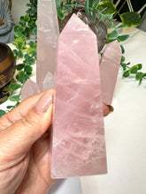 Load image into Gallery viewer, High Grade Rose Quartz Obelisk from Brazil|Crystal Tower|Ethically Sourced|Universal Love|Crystal Point|Natural Rose Quartz
