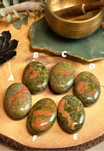 Load image into Gallery viewer, Unakite Palmstone|Consciously Sourced|Crystal Carving
