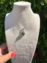 Load image into Gallery viewer, Genuine Moldavite Necklace set in 925 Silver with 18” Trace Chain
