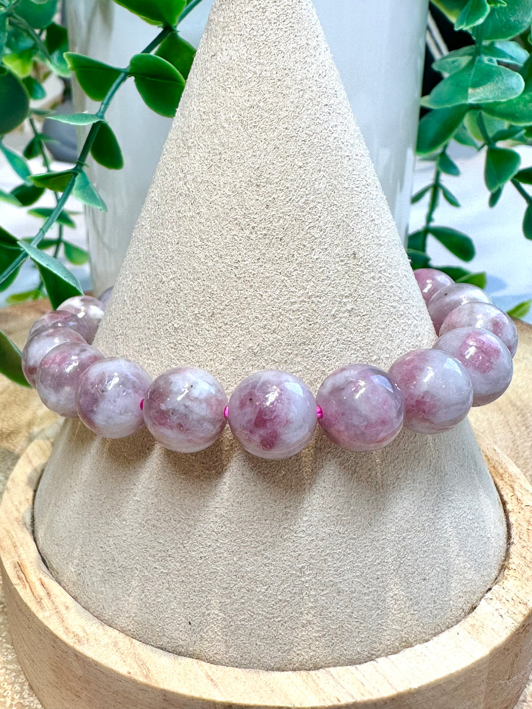 Pink Tourmaline 10mm Beaded Bracelet|Consciously Sourced|Gemstone Stretch Bracelet|Crystal Beaded Bracelet