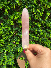 Load image into Gallery viewer, Rose Quartz Moon on Custom Gold Stand
