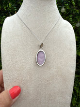 Load image into Gallery viewer, Phosphosiderite Oval Necklace set in 925 Silver on 18 inch Trace Chain
