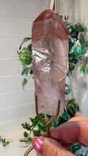 Load image into Gallery viewer, Natural Pink Lemurian Quartz on Custom Stand from Brazil

