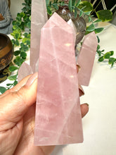 Load image into Gallery viewer, High Grade Rose Quartz Obelisk from Brazil|Crystal Tower|Ethically Sourced|Universal Love|Crystal Point|Natural Rose Quartz
