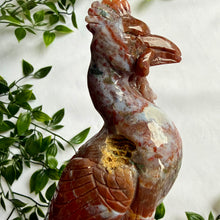 Load image into Gallery viewer, Ocean Jasper Skull with Phoenix|Home Decor|Crystal Decor
