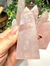 Load image into Gallery viewer, High Grade Rose Quartz Obelisk from Brazil|Crystal Tower|Ethically Sourced|Universal Love|Crystal Point|Natural Rose Quartz
