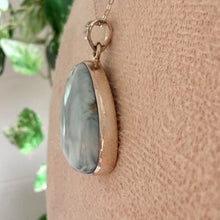 Load image into Gallery viewer, Larimar Triangle Necklace in 925 Silver with 18” Silver Trace Chain|Crystal Jewellery|Larimar Pendant
