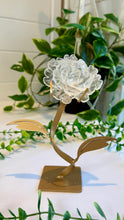 Load image into Gallery viewer, Clear Quartz Rose Carving on Custom Stand|Home Decor
