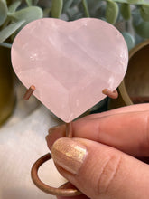 Load image into Gallery viewer, Rose Quartz Heart on Stand|Consciously Sourced|Crystal Carving|Brazil
