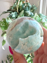 Load image into Gallery viewer, Blue Aragonite Sphere 6.8cm with Stand

