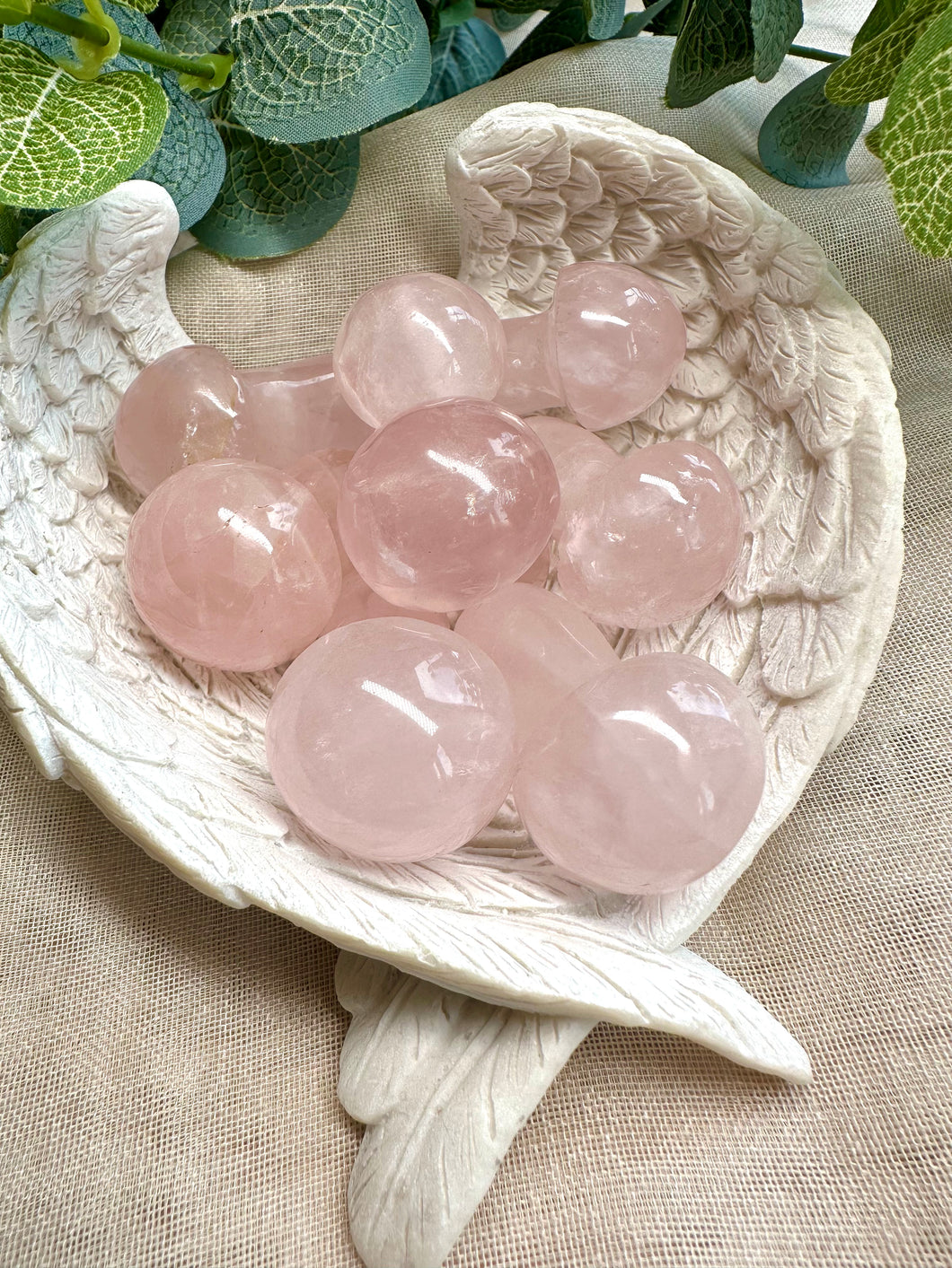 Rose Quartz Mushrooms from Madagascar|Crystal Healing|Crystal Carving|Ethically Sourced Crystals|Rose Quartz Carving|Gifts