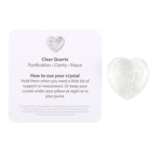 Load image into Gallery viewer, You Rock Clear Quartz Heart in a Velvet Pouch
