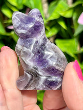 Load image into Gallery viewer, Chevron Amethyst Cat Carving|Dream Amethyst Cat Carving|Ethically Sourced|Carvings|Natural Amethyst
