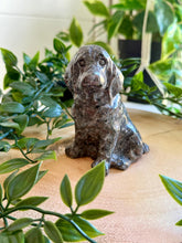 Load image into Gallery viewer, Yooperlite Dog Carving|UV Reactive Crystal|Crystal Decor|Gift
