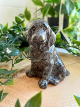 Load image into Gallery viewer, Yooperlite Dog Carving|UV Reactive Crystal|Crystal Decor|Gift
