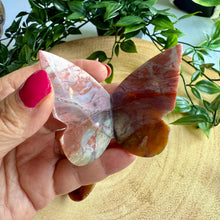 Load image into Gallery viewer, Pink Lace Chalcedony 3D Butterflies|Chalcedony Crystal|Butterfly Carving
